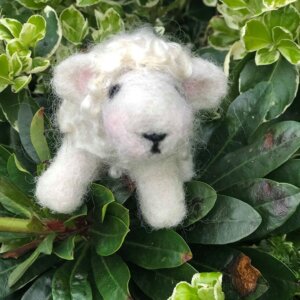 Bear the Rescued Orphan Felted Lamb