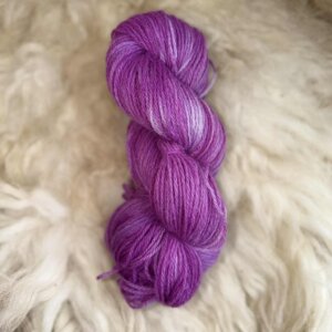 Hand Dyed DK Wool Purple Fleck